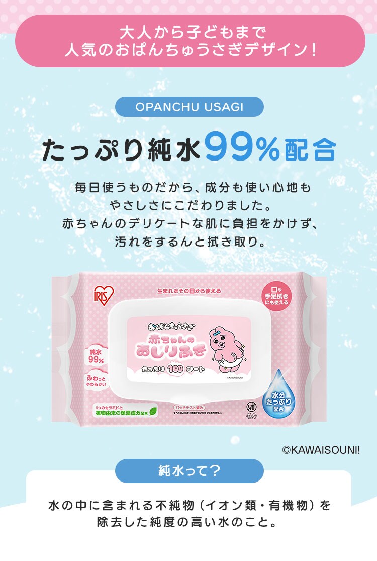 おぱんちゅうさぎ 赤ちゃんおしりふき 100枚入り OAO-100【CP対象?】1