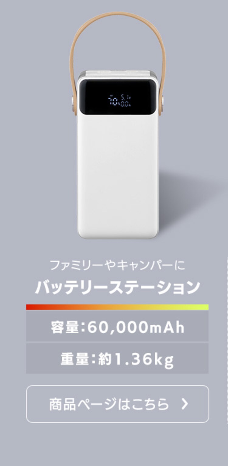 モバイルバッテリー 持ち運び充電器 軽量 コンパクト 32000ｍAh バッテリーステーションmini IBT-A32100-W ホワイト2