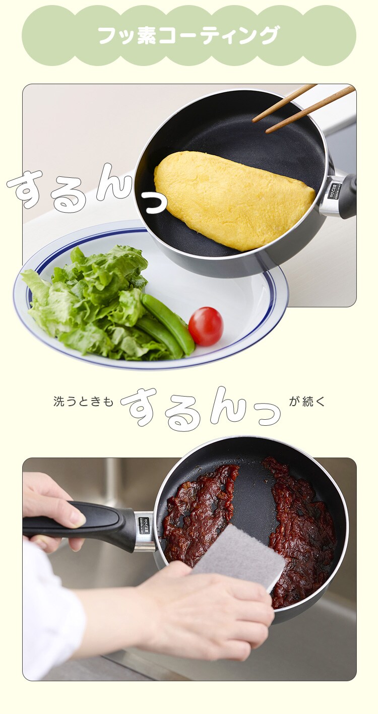 ミニフライパン・鍋セット ３点セット MINI I3 ピスタチオ3