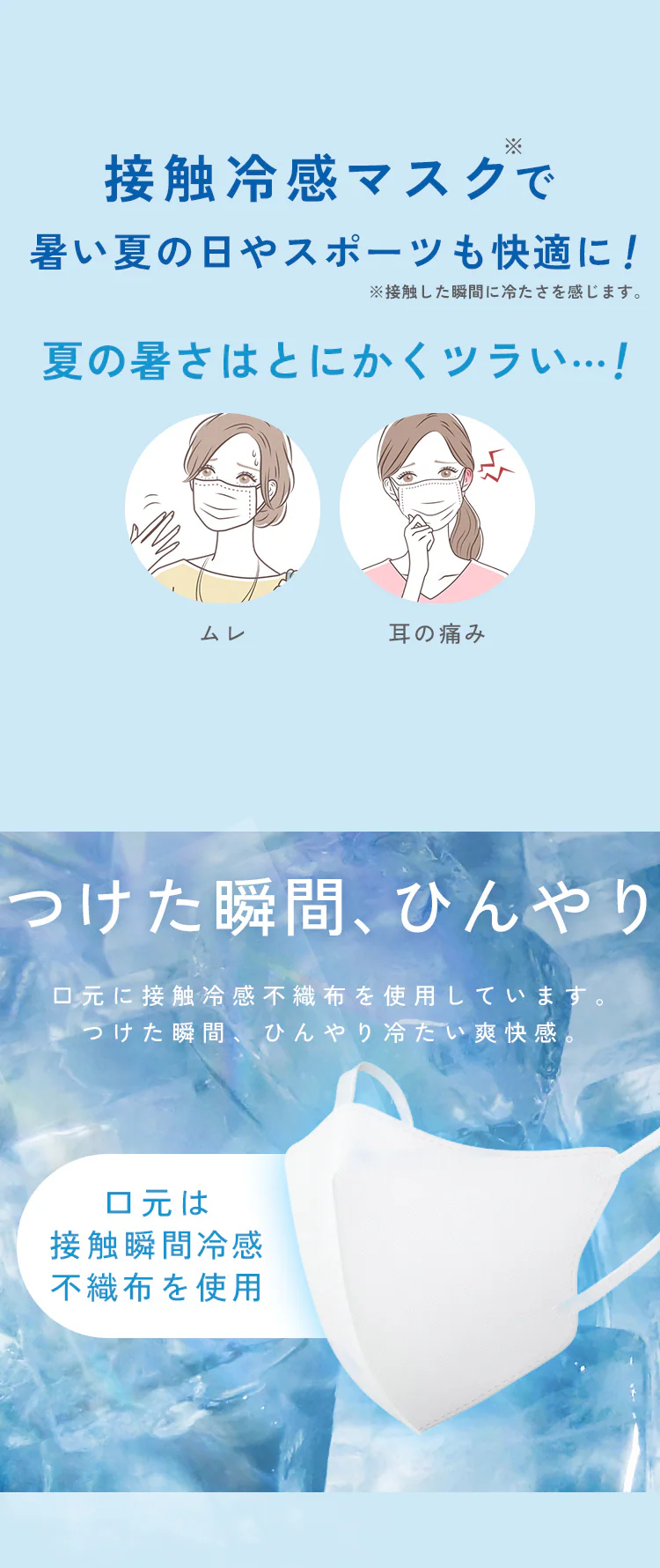【3個】ナノエアー ひんやり冷感プリーツマスク ふつうサイズ 30枚入 KMW-PN30 ホワイト2