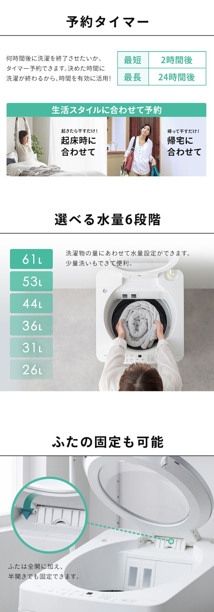 全自動洗濯機 8.0kg OSH 自動投入 ITW-F803H-W ホワイト8