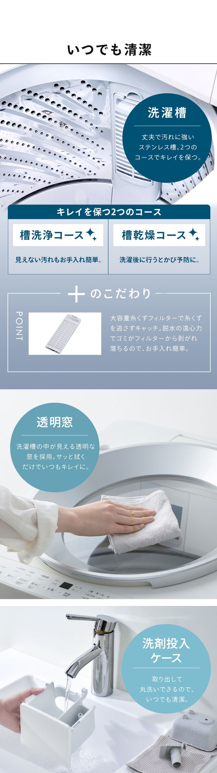 全自動洗濯機 8.0kg OSH 自動投入 ITW-F803H-W ホワイト9