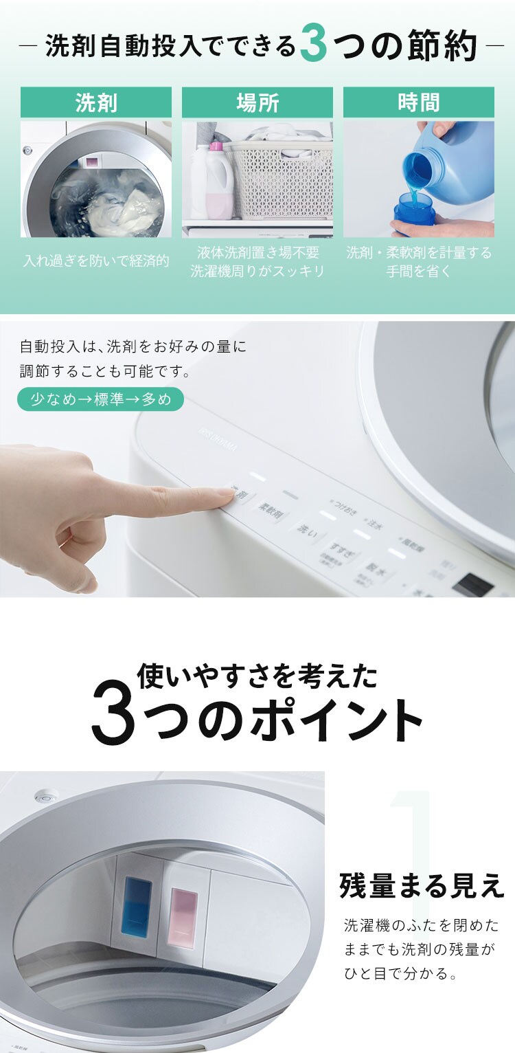 全自動洗濯機 8.5kg OSH 自動投入 ITW-F853H-W ホワイト5
