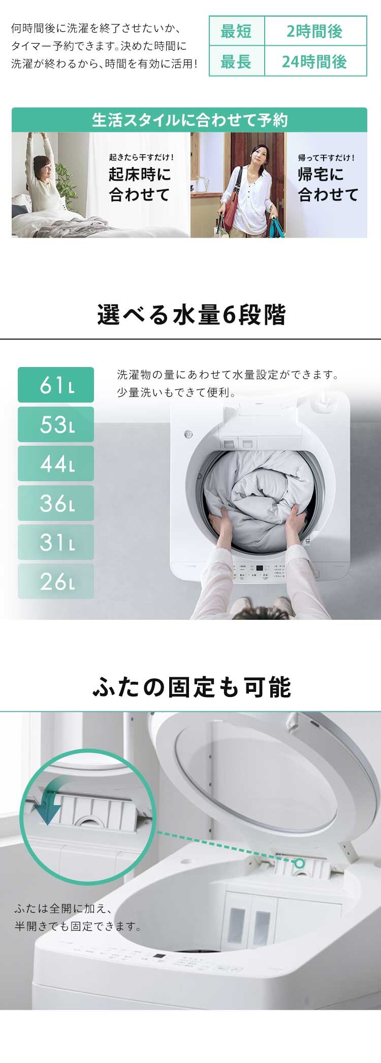 全自動洗濯機 8.5kg OSH 自動投入 ITW-F853H-W ホワイト10