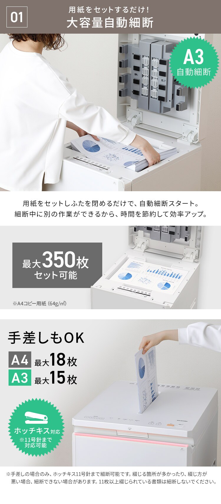 オートフィードシュレッダー AF350C-A3 ホワイト1