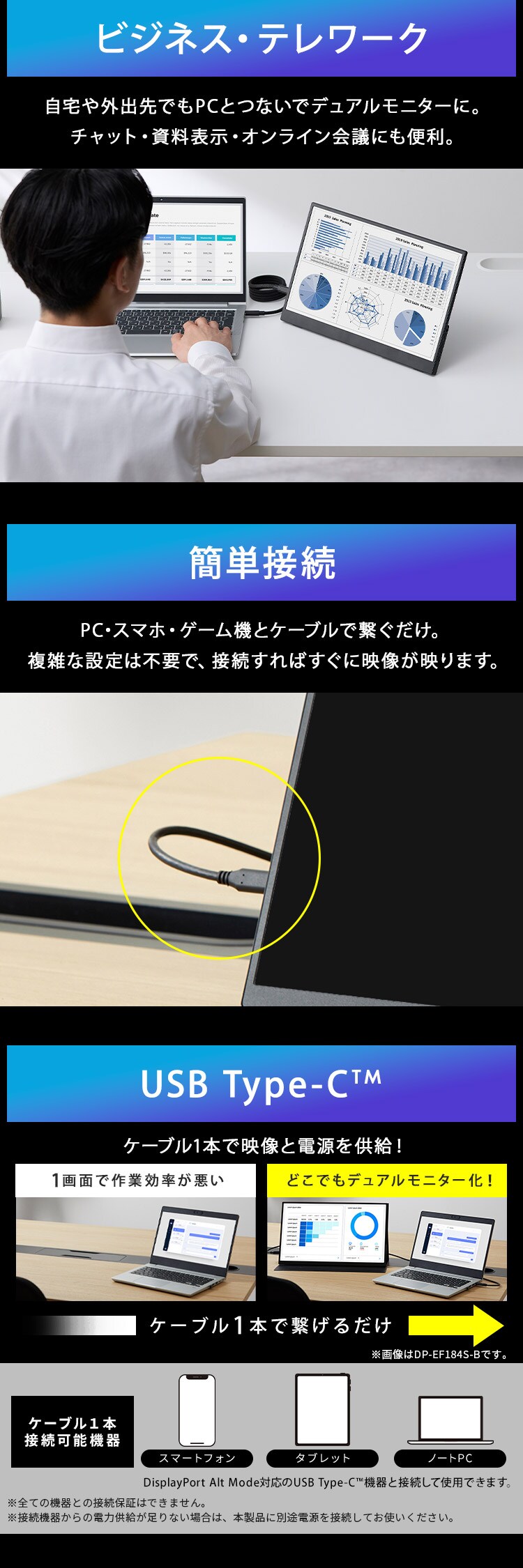 ポータブルモニター DP-GF166S-B ブラック1