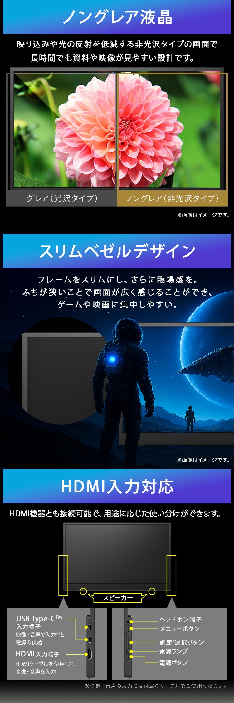 ポータブルモニター DP-GF166S-B ブラック5