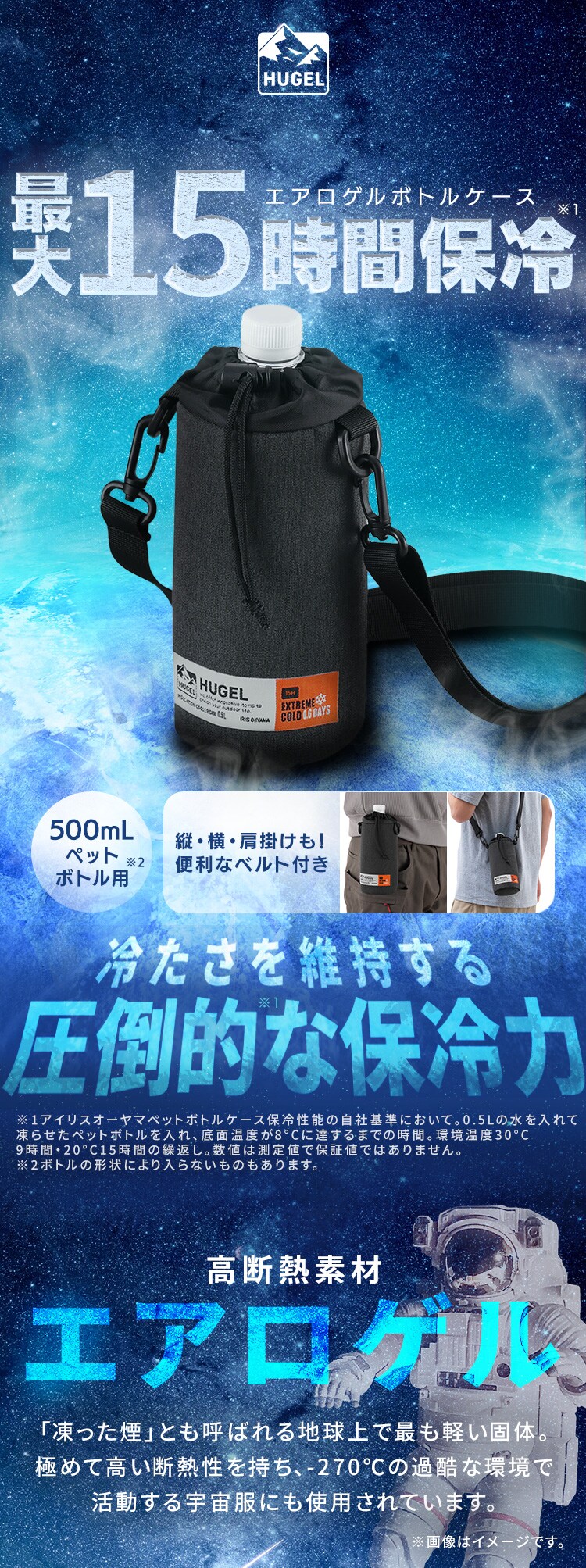 ＨＵＧＥＬ エアロゲルボトルケース AGSC-B05C チャコールグレー5