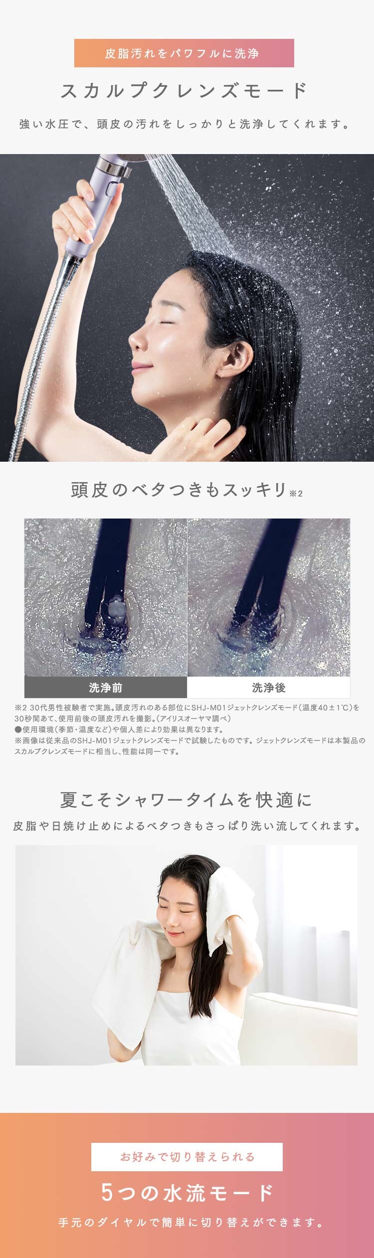 ウルトラファインバブルクレンジングシャワーヘッド  SHS-M01-S プラチナモーヴ5