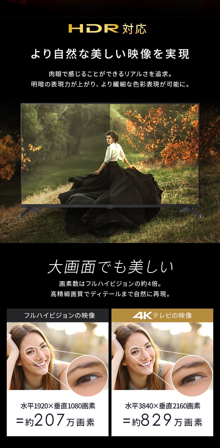 4K スマート液晶テレビ 43V型 LT-43UGX-G1 ブラック2