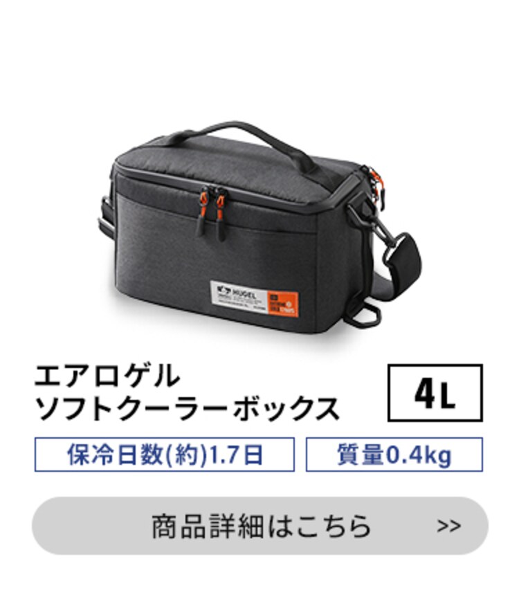 HUGEL エアロゲルソフトクーラーボックス 6L AGSC-6C チャコールグレー8