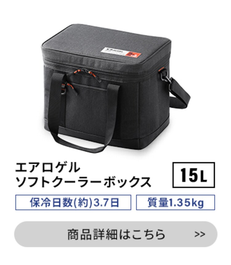HUGEL エアロゲルソフトクーラーボックス 6L AGSC-6C チャコールグレー10