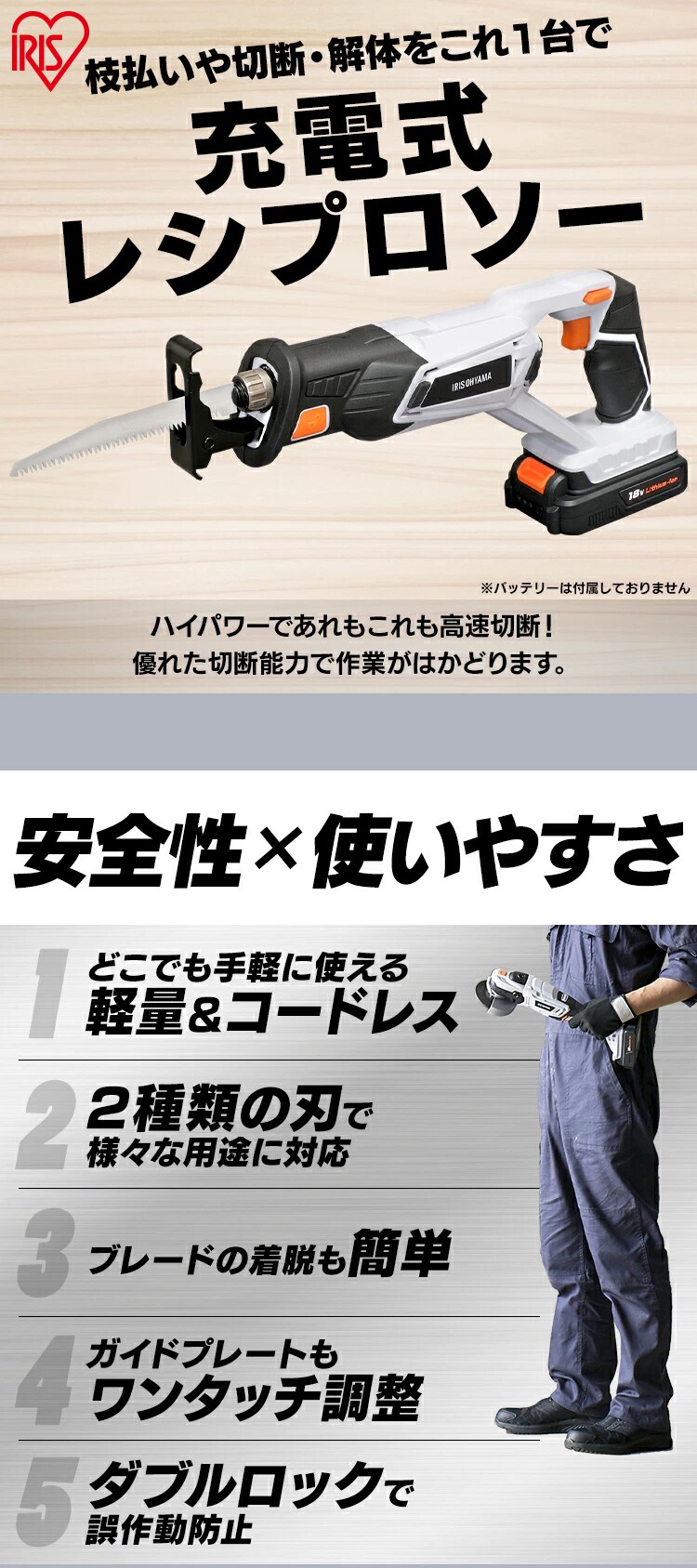  【2点セット】 芝刈り機 草刈機 グラストリマー 電動ノコギリ レシプロソー セット 充電式 JGT230＋JRS20-Z【代引き不可】7
