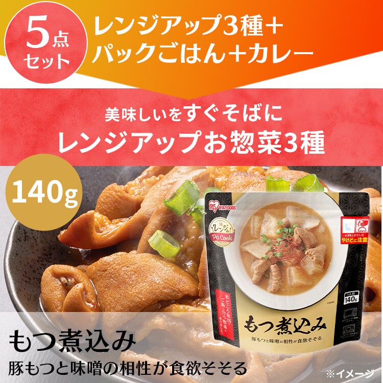 【即席5点セット】パックご飯200g&times;10食 おかず3種 カレー170g&times;4食入3