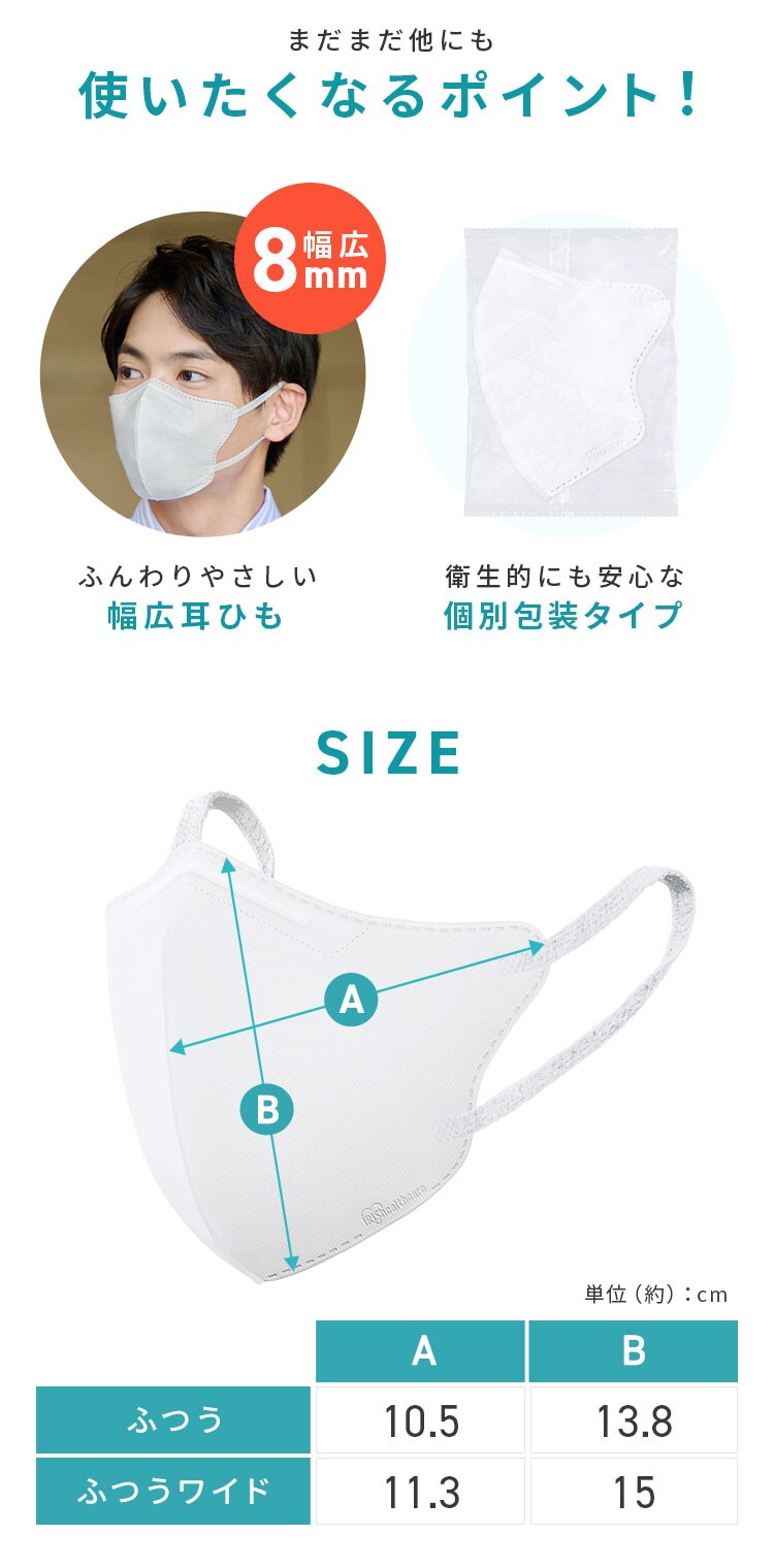 【60枚】 日本製 ナノエアー マスク 立体タイプ ふつうサイズ 20枚入&times;3個セット7
