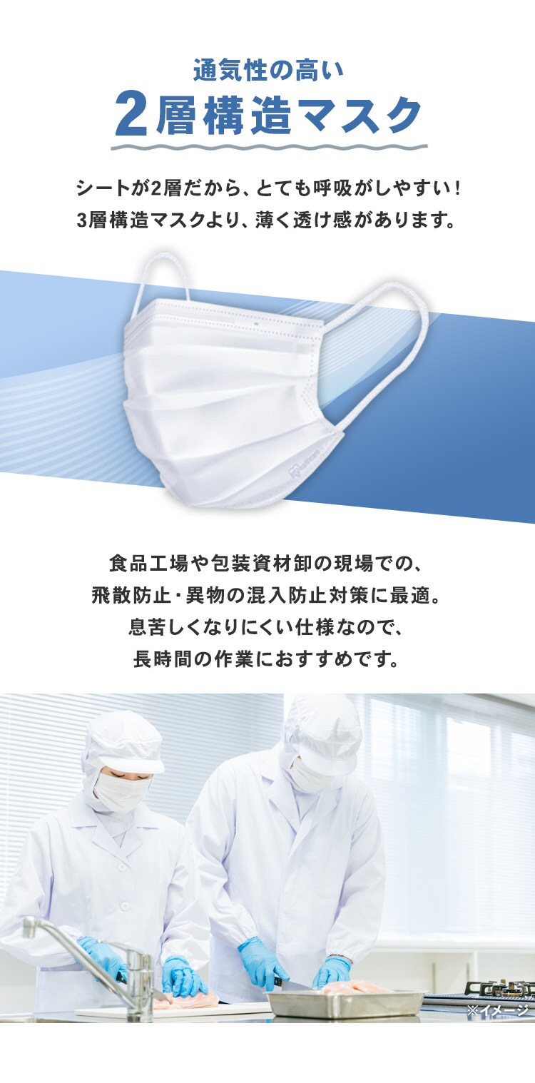 【100枚】 マスク 2層プリーツ ふつうサイズ1