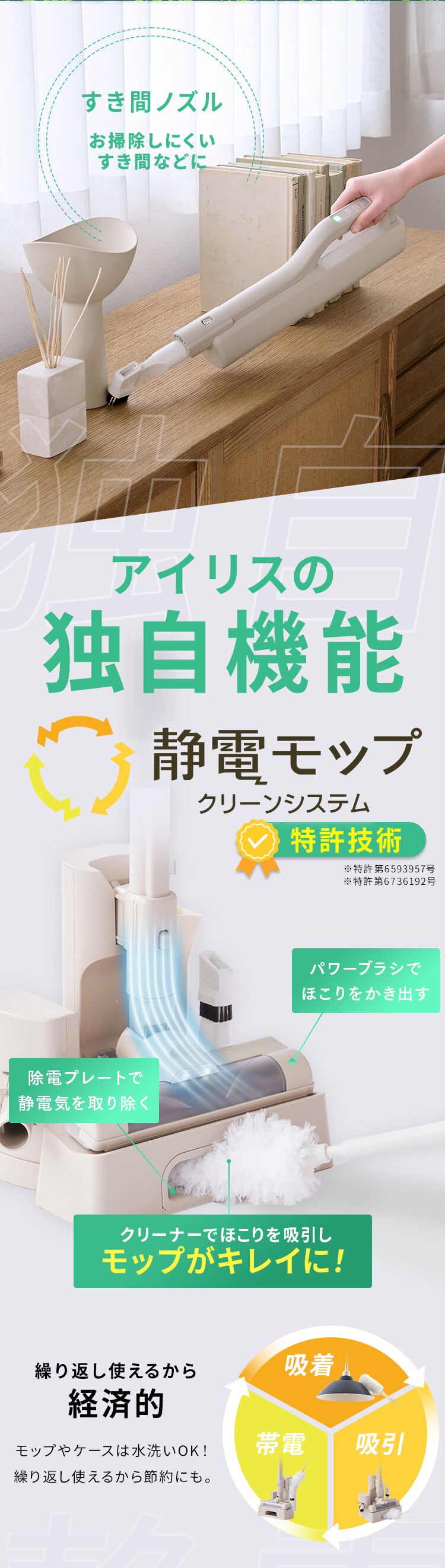 【マルチパワーヘッド付】 MagiCaleena 掃除機 紙パック コードレス 自走式 置くだけで充電 SBD-T2P-HC グレージュ12