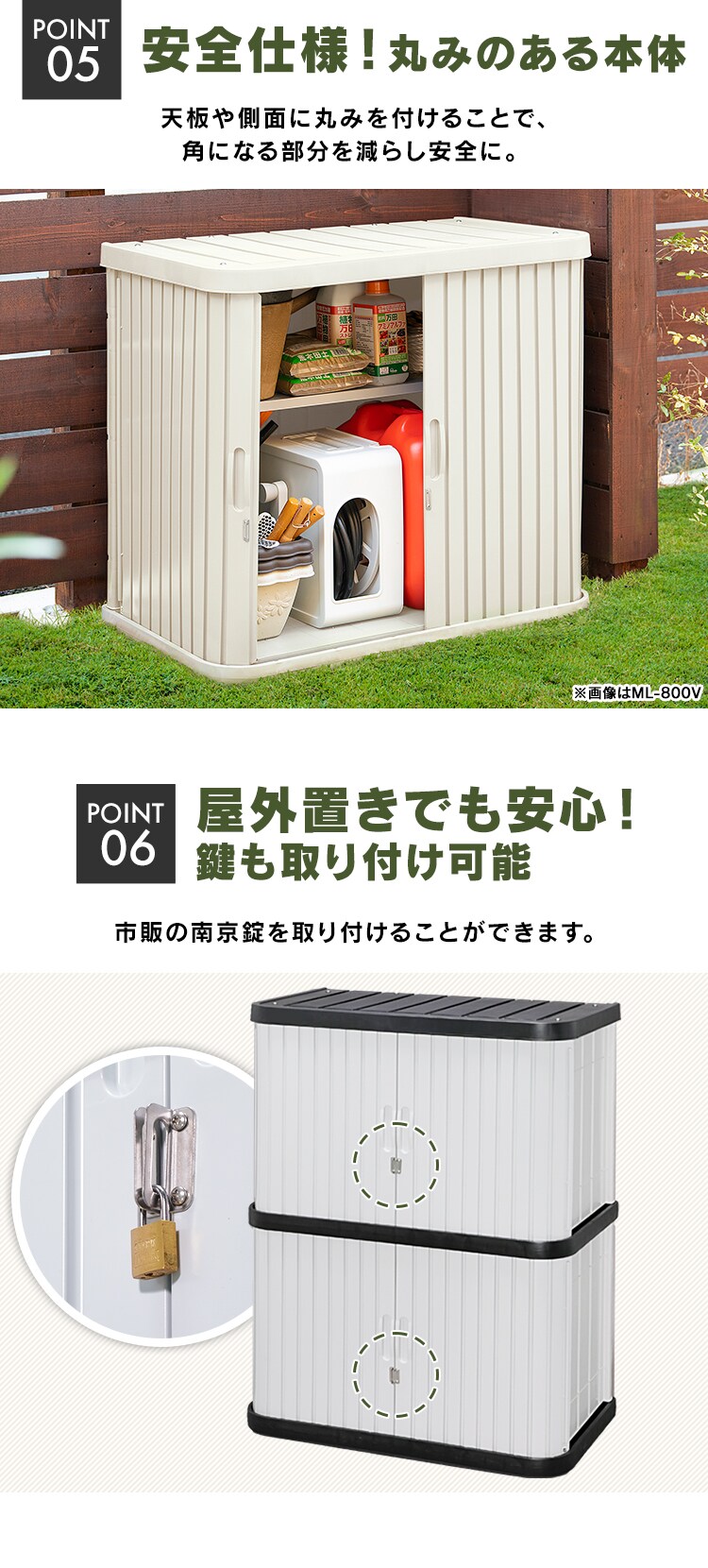 物置 小型 ミニロッカー ML-1200V ブラック/グレー 5