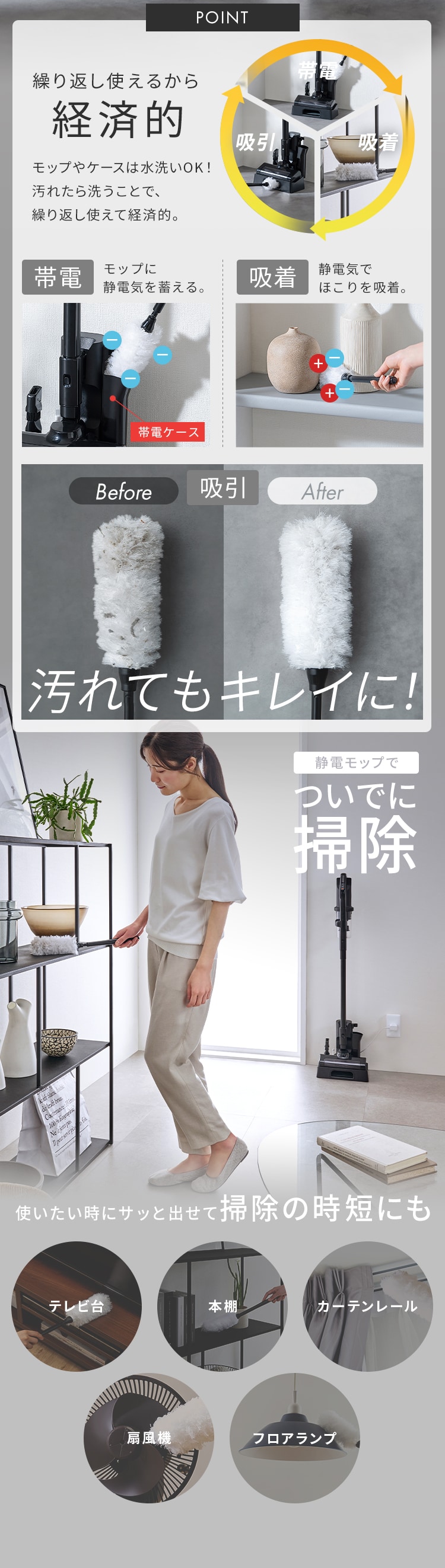 掃除機 コードレス サイクロン式 置くだけで充電 自走式 SCD-185PM-B ブラック5