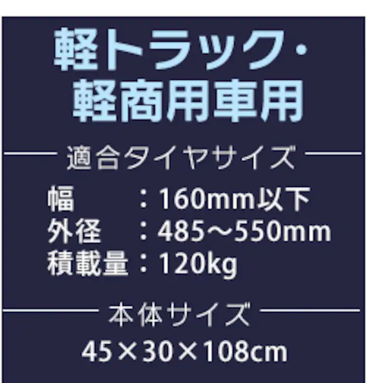 タイヤラック(カバー付き) 軽トラック 軽商用車用 KTL-450C12
