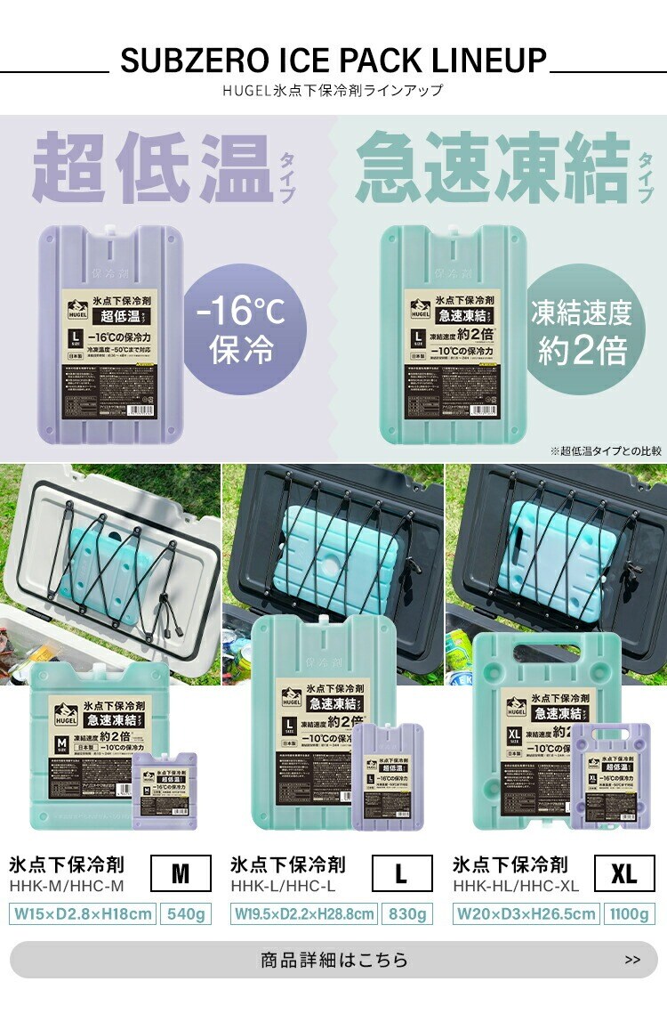 HUGEL 氷点下保冷剤 スティックタイプ 全2種 2個セット HHK-ST HHC-ST6