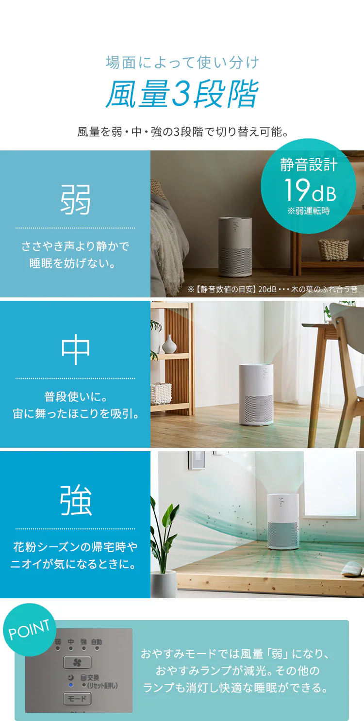 空気清浄機 16畳 AAP-S30C-W ホワイト5