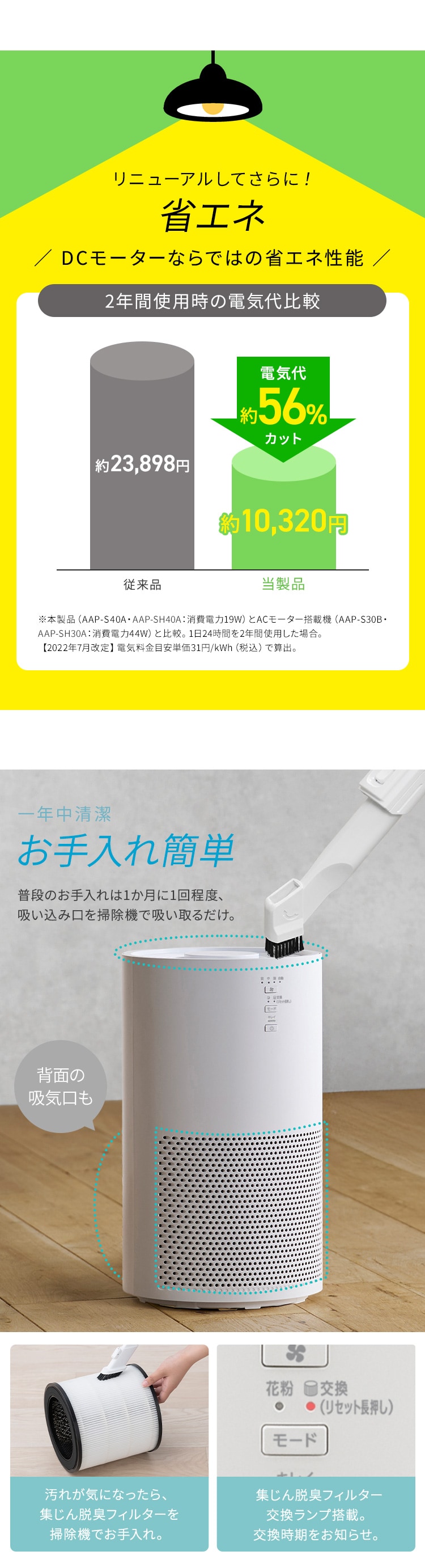 空気清浄機 16畳 AAP-S30C-W ホワイト6