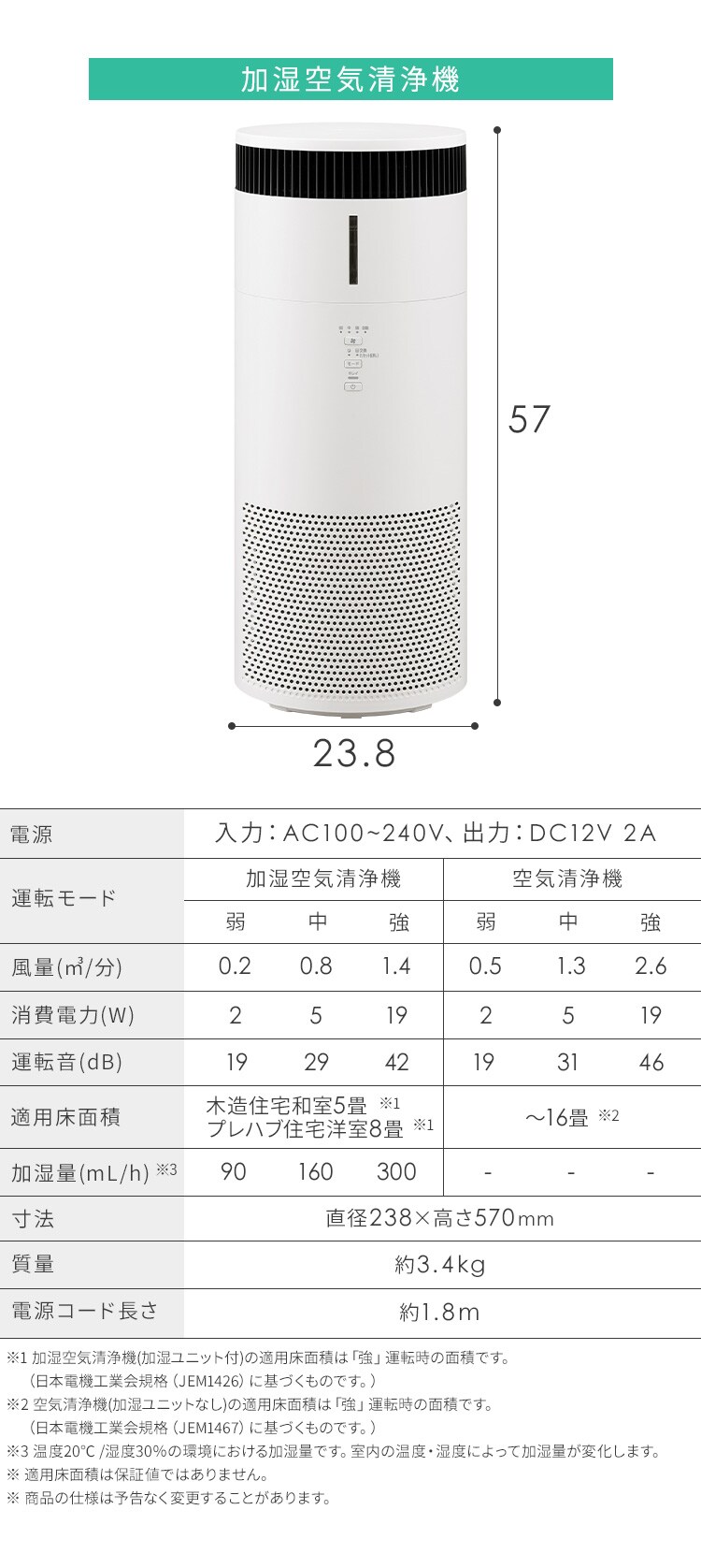 空気清浄機 16畳 AAP-S30C-W ホワイト12