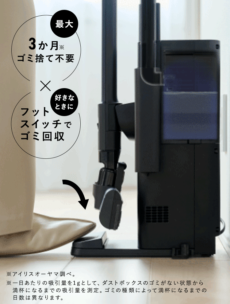 充電式サイクロンスティッククリーナー ゴミ回収ドック付き SCD-L4PD-B ブラック2