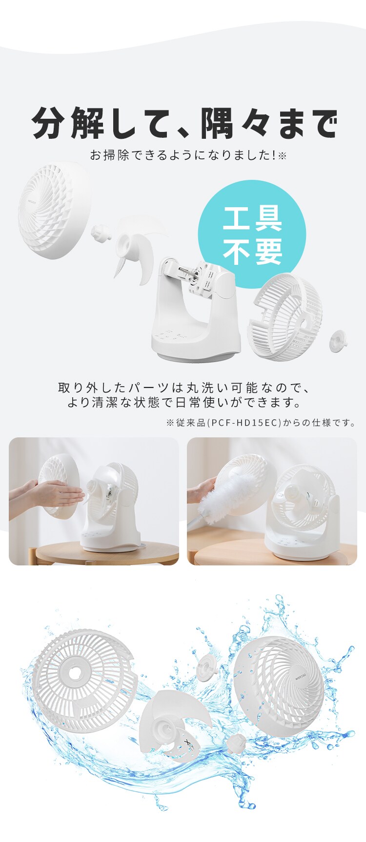 マカロン型サーキュレーター DCモーター PCF-MKD15EC-W ホワイト7