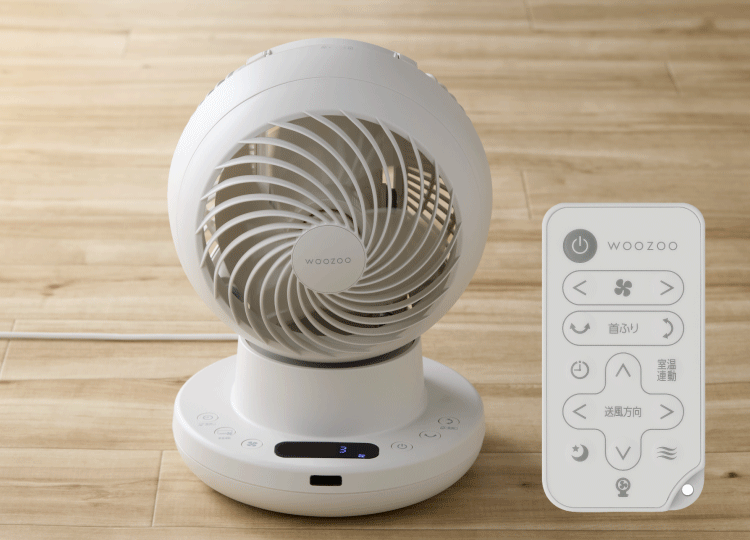 サーキュレーター 22畳 DCモーター WOOZOO 360 i PCF-SDS15TEC-PD-W ホワイト5