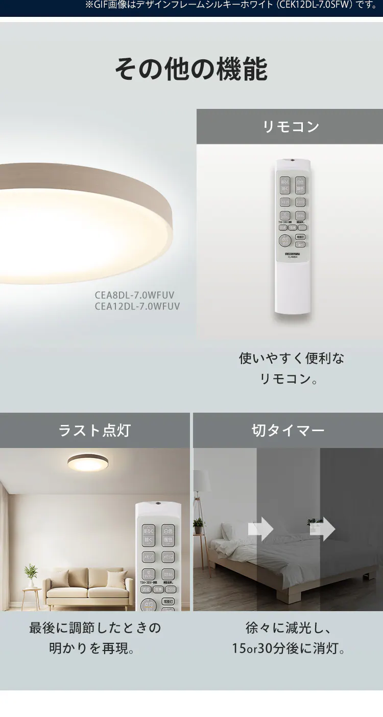 LEDシーリングライト 音声操作搭載 調光調色 12畳 CEA12DL-7.0WFUV ナチュラル7