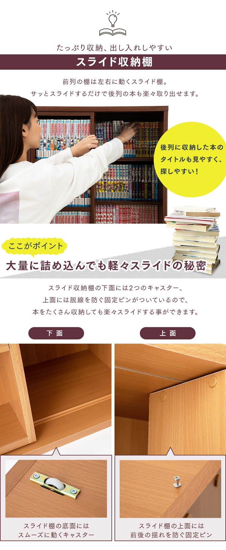 【訳あり】コミックラックスライドシングル CSS-9090R ホワイト3