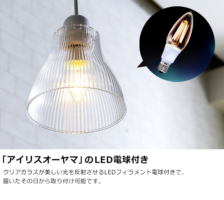 「アイリスオーヤマ」のLED電球付き