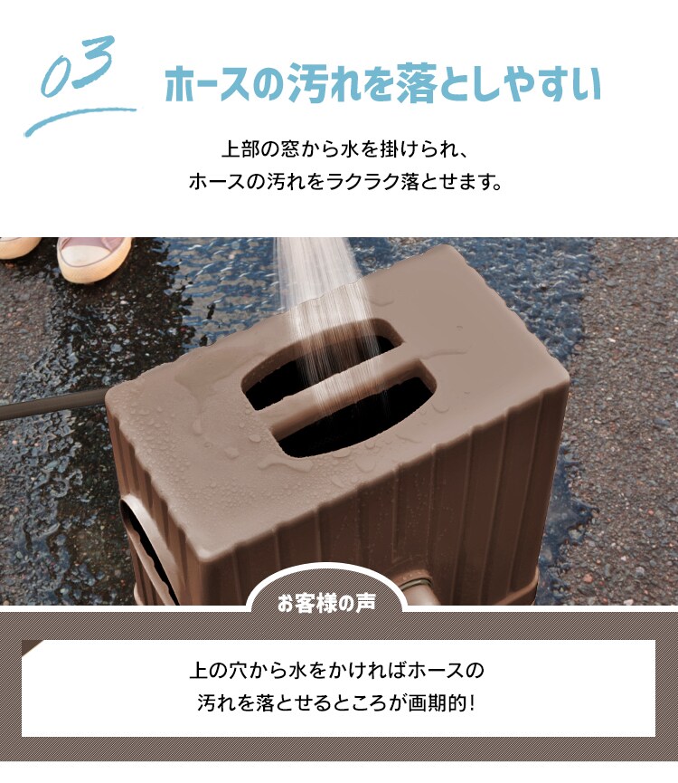 ホースリール 30m フルカバー 水流切り替え6種 FHEXN-30 カーキ【2年保証付き】8