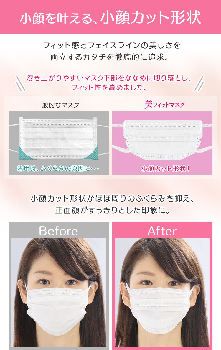 《宅配便》美フィットマスク 小さめサイズ ホワイト 7枚 19PK-FBF7SW1