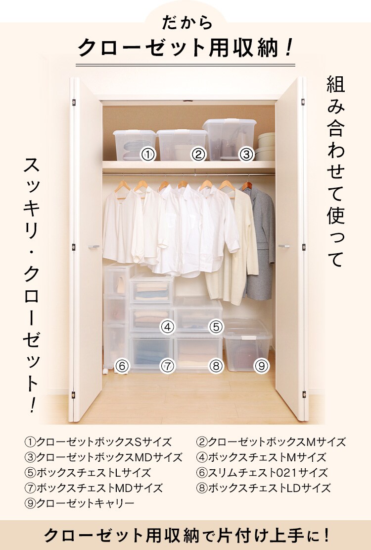 【単品】収納ケース ナチュラル クローゼット MBC-M5