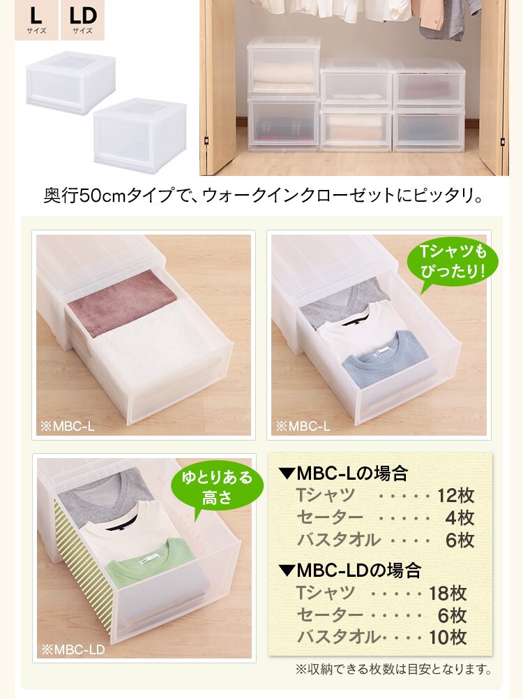 【単品】収納ケース ナチュラル クローゼット MBC-M20