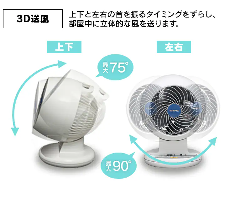 【訳あり】サーキュレーター 8畳 上下左右首振り PCF-C15T ホワイト10