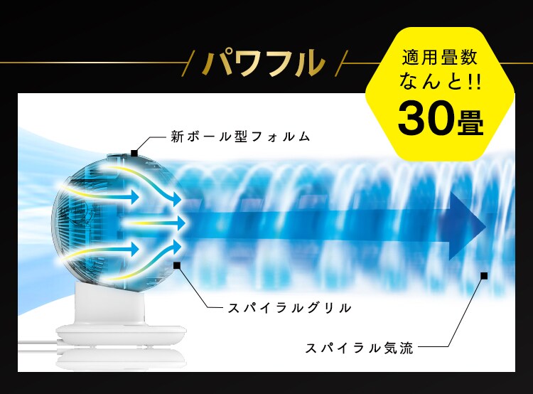 サーキュレーターアイ 30畳 DCモーター 上下左右首振り コンパクト SDC18TK 4