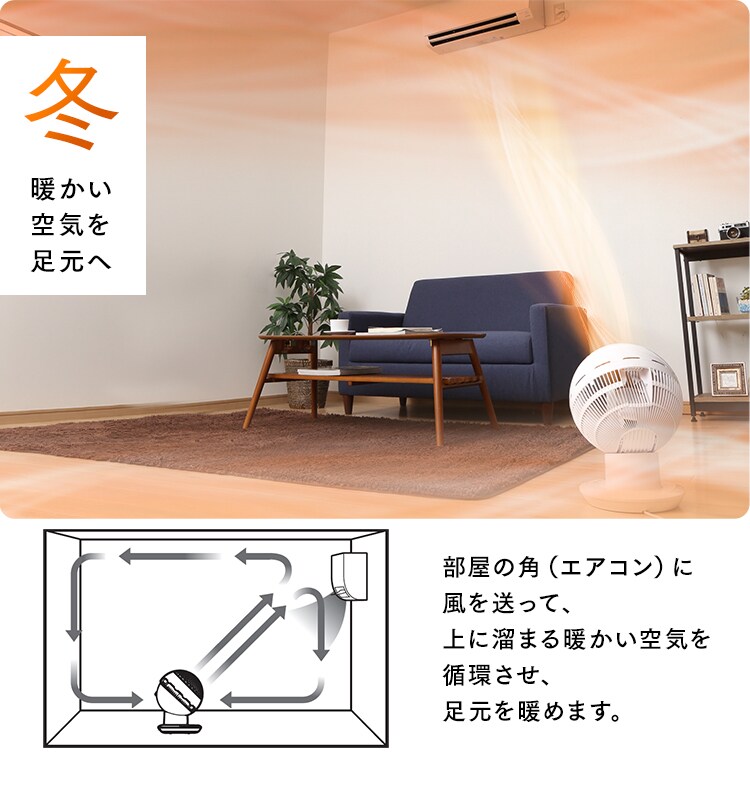 サーキュレーターアイ 30畳 DCモーター 上下左右首振り コンパクト SDC18TK 26