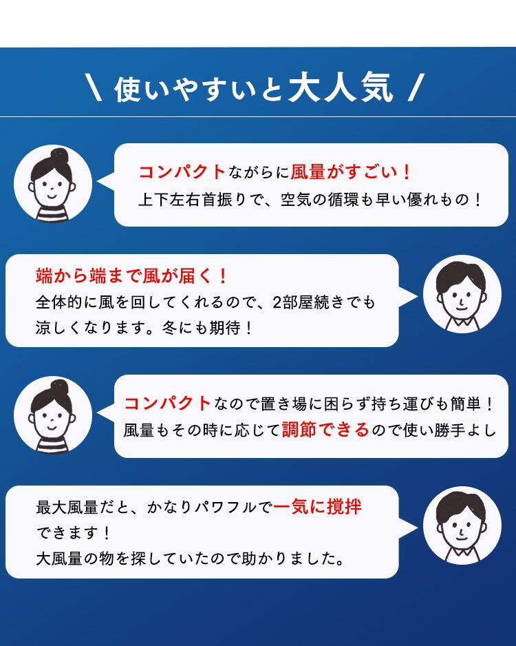 サーキュレーターアイ 30畳 DCモーター 上下左右首振り コンパクト SDC18TK 7