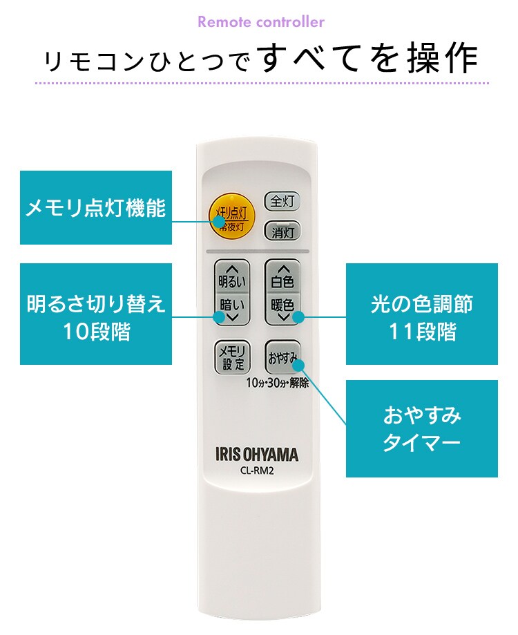 LED シーリングライト 12畳 調光 調色 音声操作 工具・工事不要 リモコン付き 5年保証 CL12DL-6.1MUV24