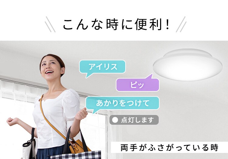 LED シーリングライト 12畳 調光 音声操作 工具・工事不要 リモコン付き 5年保証 CL12D-5.11V3