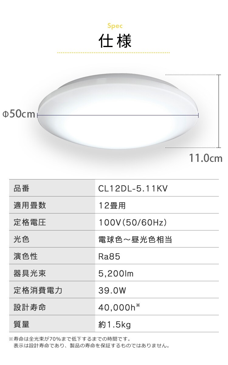 【訳あり】LEDシーリングライト 5.11 音声操作 プレーン 12畳 調色 15