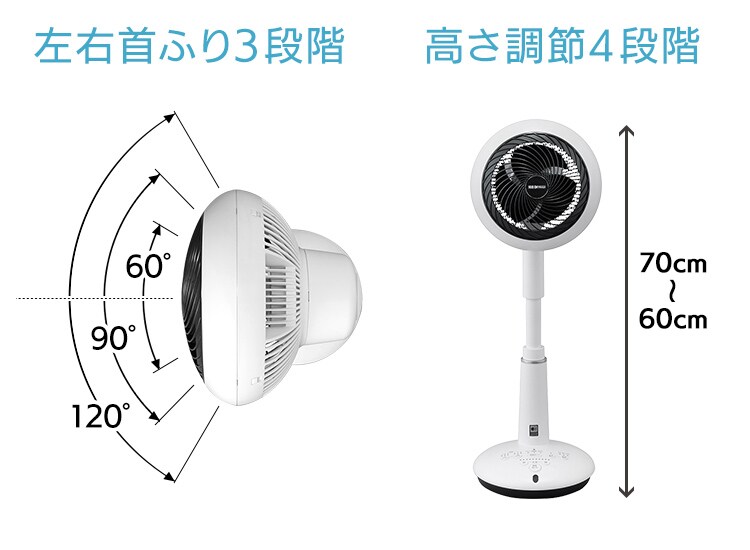 サーキュレーター 扇風機 24畳 DCモーター 音声操作 上下左右首振り KSF-DCV151T ホワイト30