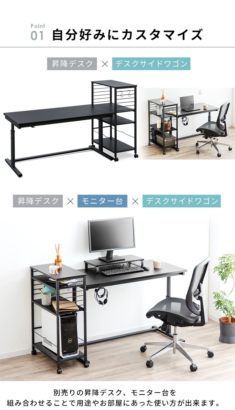 デスクサイドワゴン キャスター付き DSW-600 ホワイト2