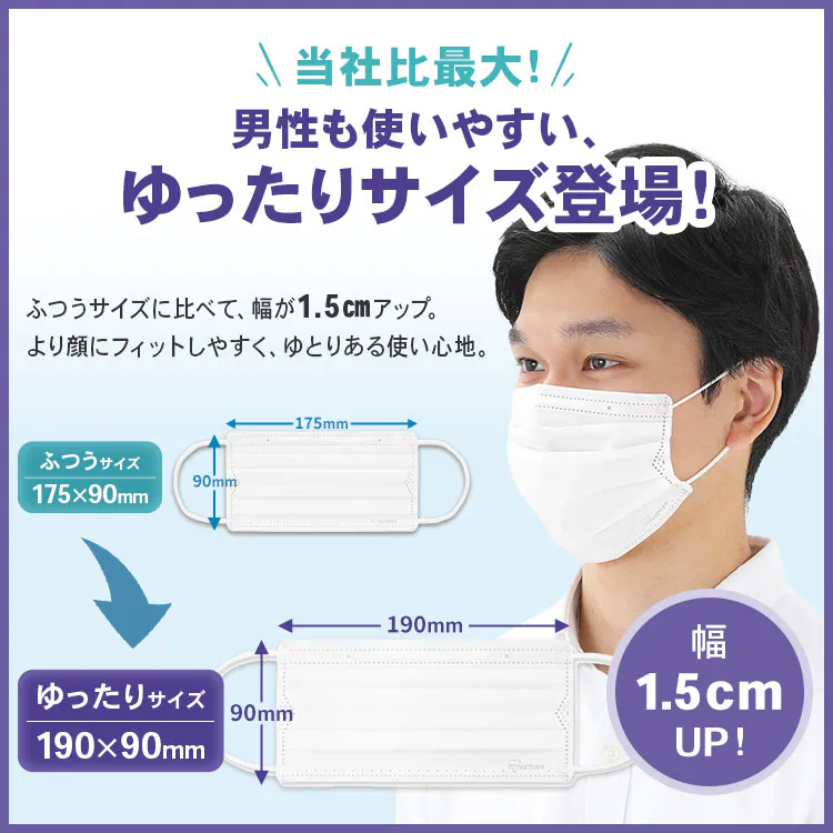 【195枚】 プリーツ マスク ふつうサイズ 65枚入×3個セット 不織布 大容量1