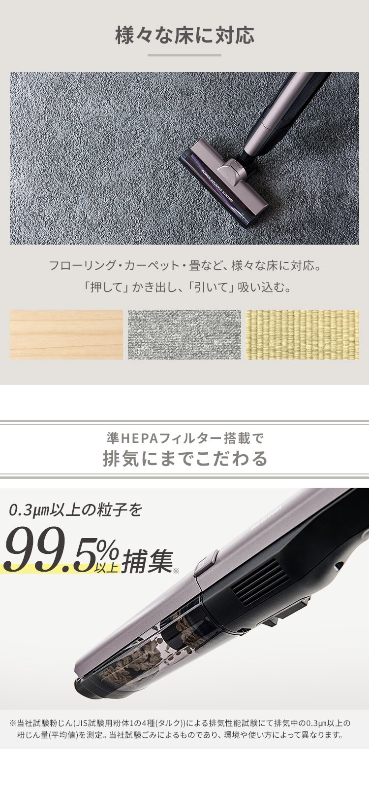 掃除機 コードレス サイクロン 自走式 モップ付 置くだけで充電 2way SCD-P1P-T 5