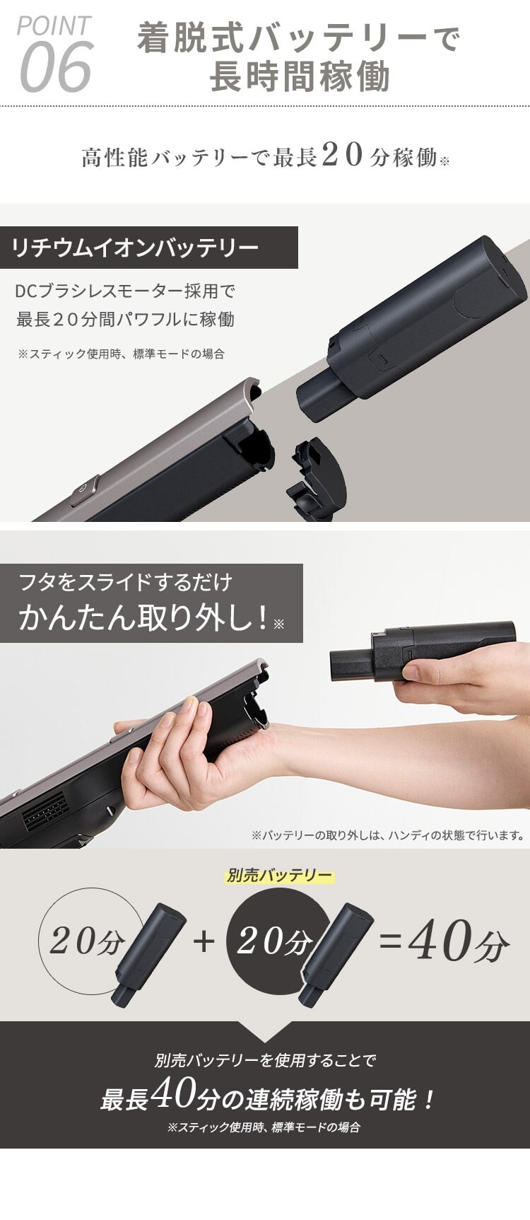 掃除機 コードレス サイクロン 自走式 モップ付 置くだけで充電 2way SCD-P1P-T 13